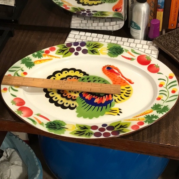 Enamelware VTG Turkey Platter Bright Festive Colors Raised Texture Major Colors! - Picture 4 of 16